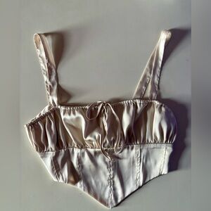 NWOT Satin cropped top size M